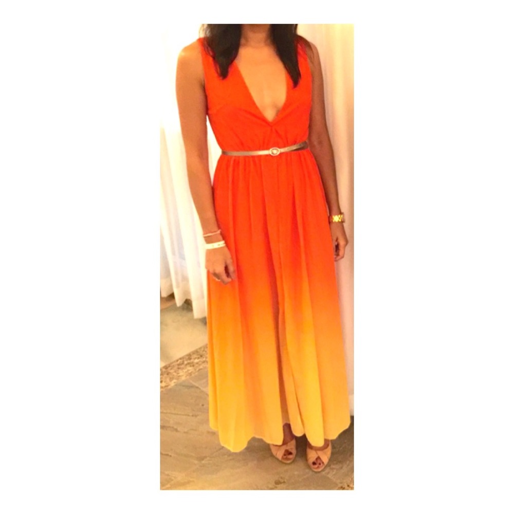 2 tone Orange Dress